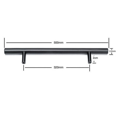 Kitchen Cupboard T-Bar Black Furniture Cabinet Handles 320mm (Pack of 1 ...