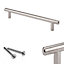 Kitchen Cupboard T-Bar Brushed Steel Furniture Cabinet Handles 160mm (Pack of 1)