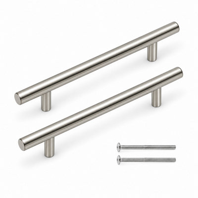 Kitchen Cupboard T-Bar Brushed Steel Furniture Cabinet Handles 288mm ...