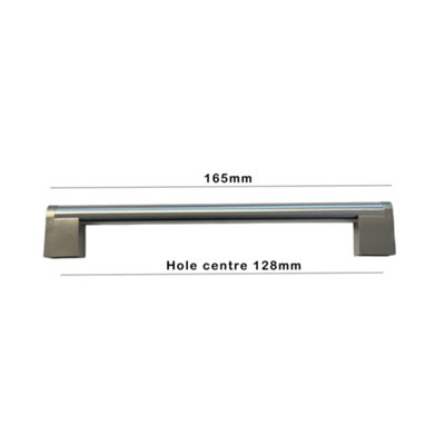 Kitchen Cupboard U-Bar Brushed Steel Furniture Cabinet Handles 128mm (Pack of 10)