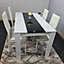 Kitchen Dining Set for 4 Wooden Dining Table and 4 White chairs Dining set for 4 Kosy Koala