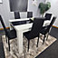 Kitchen Dining Set for 6 Wooden Dining Table and 6 Black Chairs Dining set for 6 Furniture Kosy Koala