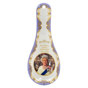 Kitchen, Dining Table spoon Rest. Souvenir Commemorating HM Queen Elizabeth II . H24 x W9 x D3 cm