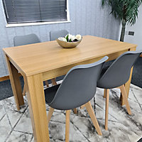 Kitchen Dining Table With 4 Chairs Dining Table Room Set 4 Wooden OAK Effect Table 4 Grey Tulip Chairs Furniture Kosy Koala