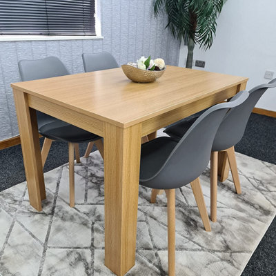 Kitchen Dining Table With 4 Chairs Dining Table Room Set 4 Wooden OAK ...