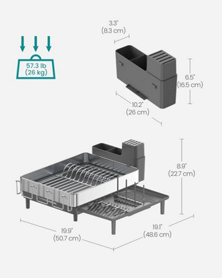 Kitchen Dish Rack, Drying Rack, with Holders for Utensils, Glasses ...