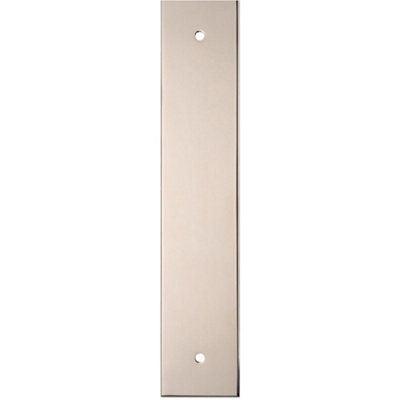 Kitchen Door Pull Handle Backplate - Polished Nickel 200x40mm - 160mm ...