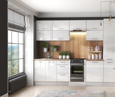 Kitchen Drawer Unit 400mm Cabinet Cupboard 40cm Soft Close White Gloss Grey Ella