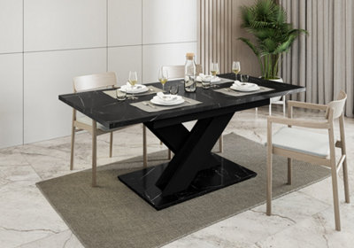 Kitchen Extendable Dining Table Stretchable 140-180cm Royal Marble