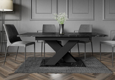 Kitchen Extendable Dining Table Stretchable 140-180cm Royal Marble