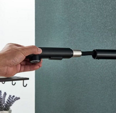 Kitchen Faucet Black Single Handle Mixer Tap with Rotating Spout
