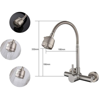 Giantex Touchless Kitchen Faucet - 304 Stainless Steel, Pull-Down Sprayer With Motion Sensor & 3 Spray Modes (Brushed Nickel)