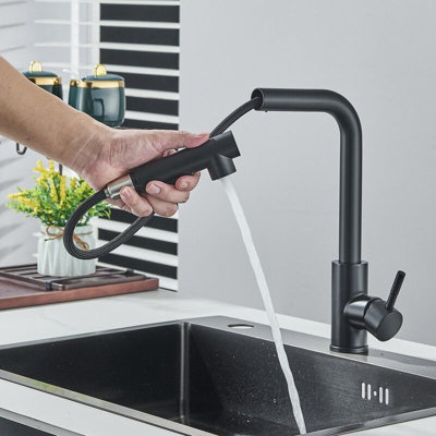 Kitchen faucet with mobile washbasin faucet, 2 spray modes, 360 degree ...