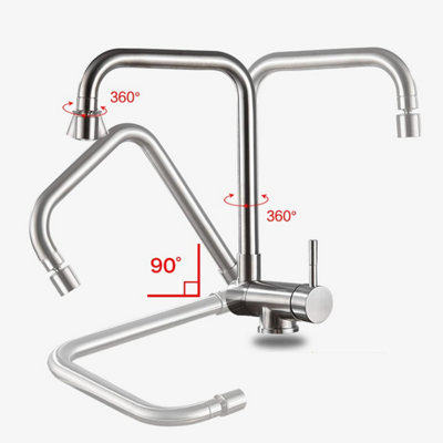 Kitchen Faucet with Pull-Down Window, Stainless Steel Hot and Cold ...