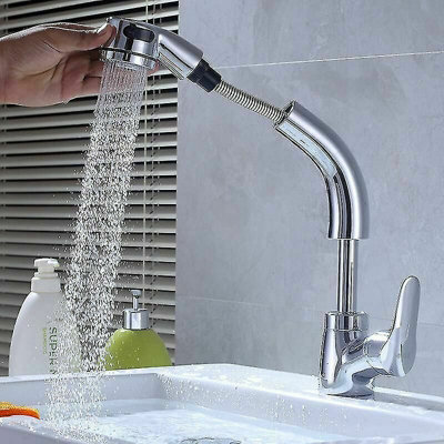 Kitchen faucet with pullout spray 360 rotating kitchen mixer tap with