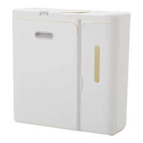 Kitchen for Counter Top or Under Sink Hanging  Trash Can with Lid White