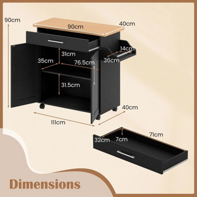 Kitchen Island Cart Rolling Island Table