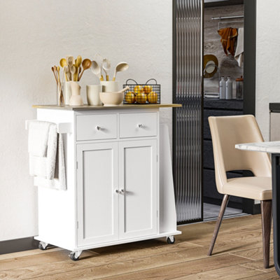 thumbnail image 2 of FDW 3-Tier Kitchen Island Cart – Brown Metal Shelf Rack, Large Storage, 47x26x38 In 2 of 5