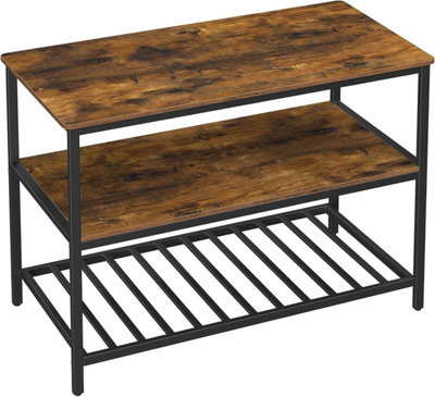 Kitchen Island with Spacious Countertop, Stable Steel Frame Baker Rack ...