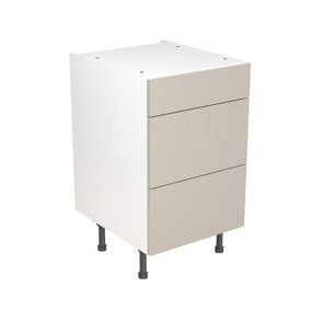 Kitchen Kit 3 Drawer Base Unit 500mm w/ Value Slab Cabinet Door - Standard Matt Light Grey