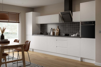 Kitchen Kit 3 Drawer Base Unit 800mm w/ J-Pull Cabinet Door - Ultra Matt White