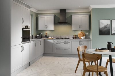 Kitchen Kit 3 Drawer Base Unit 800mm w/ Shaker Cabinet Door - Ultra Matt Light Grey