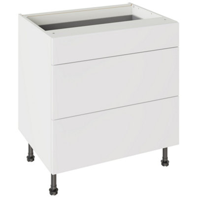 Kitchen Kit 3 Drawer Base Unit 800mm w/ Slab Cabinet Door - Super Matt ...