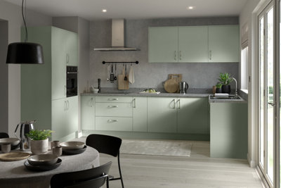 Kitchen Kit Base End Panel 600mm Slab - Supermatt Agave Green