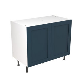 Kitchen Kit Base Unit 1000mm w/ Shaker Cabinet Door - Ultra Matt Indigo Blue