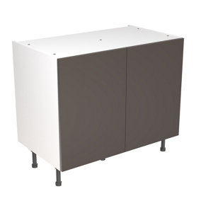 Kitchen Kit Base Unit 1000mm w/ Slab Cabinet Door - Super Gloss Graphite