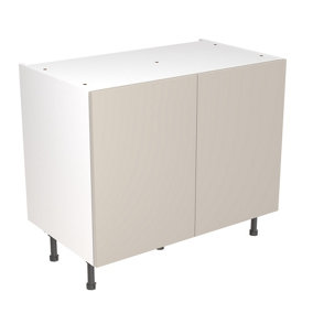 Kitchen Kit Base Unit 1000mm w/ Slab Cabinet Door - Super Gloss Light Grey