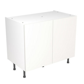 Kitchen Kit Base Unit 1000mm w/ Slab Cabinet Door - Super Gloss White