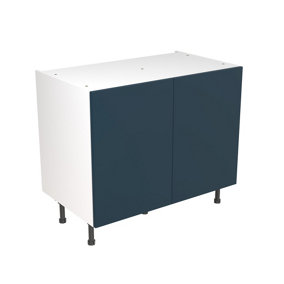 Kitchen Kit Base Unit 1000mm w/ Slab Cabinet Door - Ultra Matt Indigo Blue