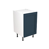 Kitchen Kit Base Unit 500mm w/ Shaker Cabinet Door - Ultra Matt Indigo Blue