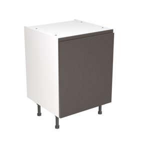 Kitchen Kit Base Unit 600mm w/ J-Pull Cabinet Door - Super Gloss Graphite