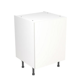 Kitchen Kit Base Unit 600mm w/ Slab Cabinet Door - Super Gloss White