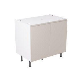 Kitchen Kit Base Unit 900mm w/ J-Pull Cabinet Door - Super Gloss Light Grey