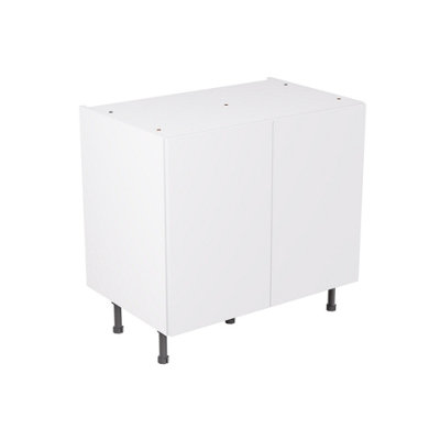 Kitchen Kit Base Unit 900mm w/ Slab Cabinet Door - Super Gloss White