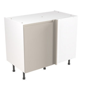 Kitchen Kit Base Unit Blind Corner 1000mm w/ J-Pull Cabinet Door - Super Gloss Light Grey