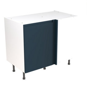 Kitchen Kit Base Unit Blind Corner 1000mm w/ J-Pull Cabinet Door - Ultra Matt Indigo Blue