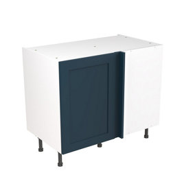 Kitchen Kit Base Unit Blind Corner 1000mm w/ Shaker Cabinet Door - Ultra Matt Indigo Blue