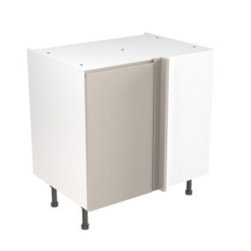 Kitchen Kit Base Unit Blind Corner 800mm w/ J-Pull Cabinet Door - Super Gloss Light Grey