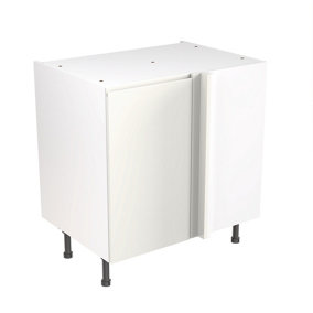 Kitchen Kit Base Unit Blind Corner 800mm w/ J-Pull Cabinet Door - Super Gloss White