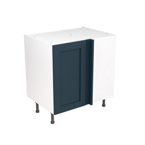 Kitchen Kit Base Unit Blind Corner 800mm w/ Shaker Cabinet Door - Ultra Matt Indigo Blue