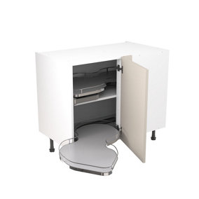 Kitchen Kit Base Unit Blind Corner with Pull Out Left 1000mm w/ Shaker Cabinet Door - Ultra Matt Light Grey