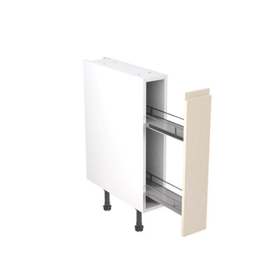 Kitchen Kit Base Unit with Pull Out Storage 150mm w/ J-Pull Cabinet Door - Super Gloss Cashmere