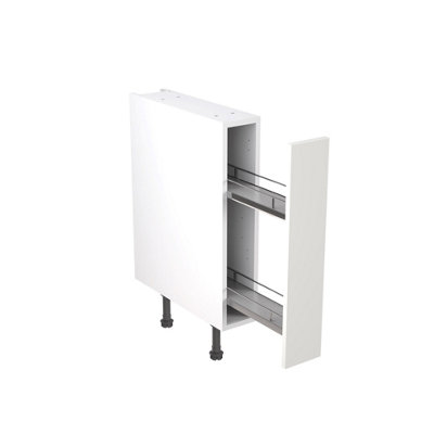 Kitchen Kit Base Unit with Pull Out Storage 150mm w/ Shaker Cabinet Door - Ultra Matt White