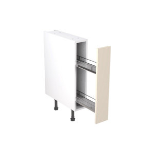 Kitchen Kit Base Unit with Pull Out Storage 150mm w/ Slab Cabinet Door - Super Gloss Cashmere