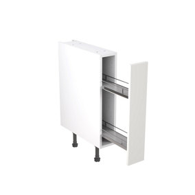 Kitchen Kit Base Unit with Pull Out Storage 150mm w/ Slab Cabinet Door - Super Gloss White
