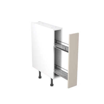 Kitchen Kit Base Unit with Pull Out Storage 150mm w/ Slab Cabinet Door - Ultra Matt Light Grey